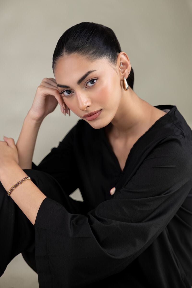 Black Solid Kurta