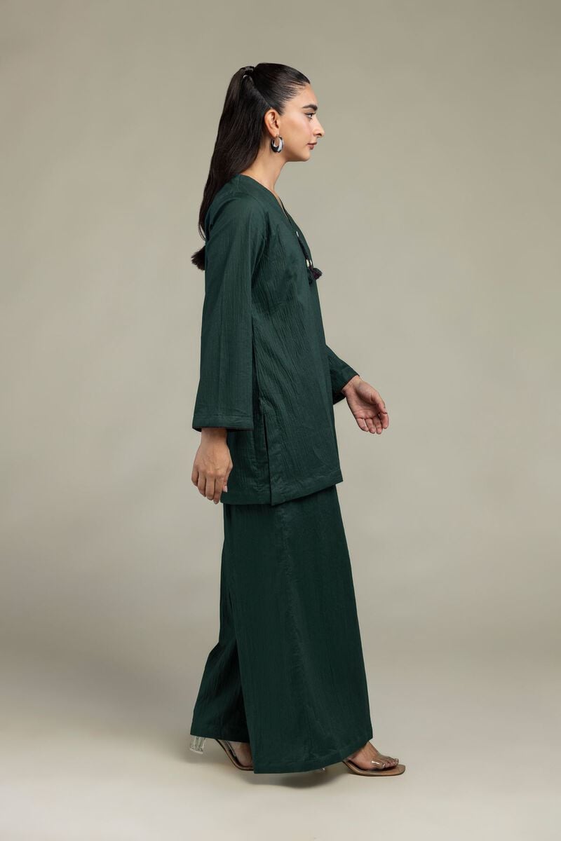 V-Neck Green Kurta