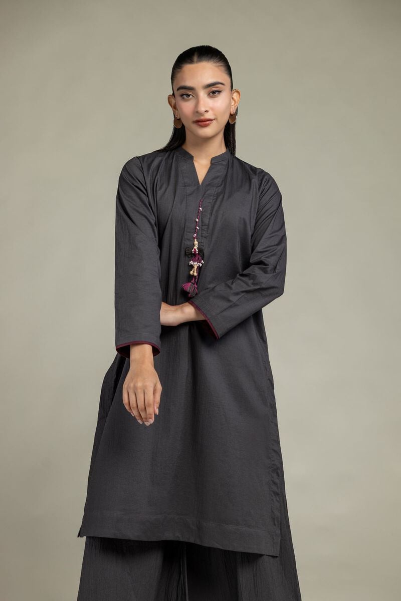 Solid V-Neck Kurta