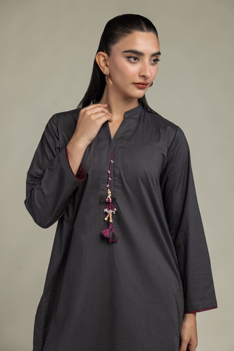 Solid V-Neck Kurta