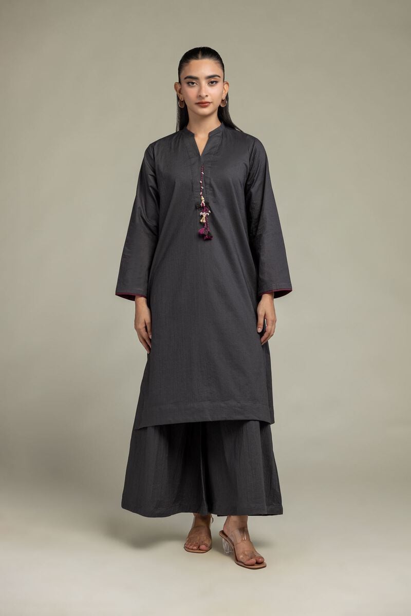 Solid V-Neck Kurta