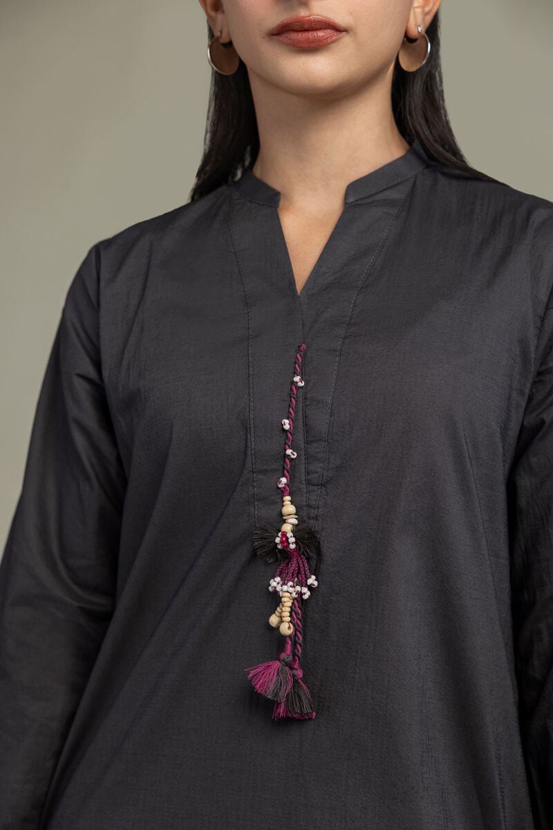 Solid V-Neck Kurta
