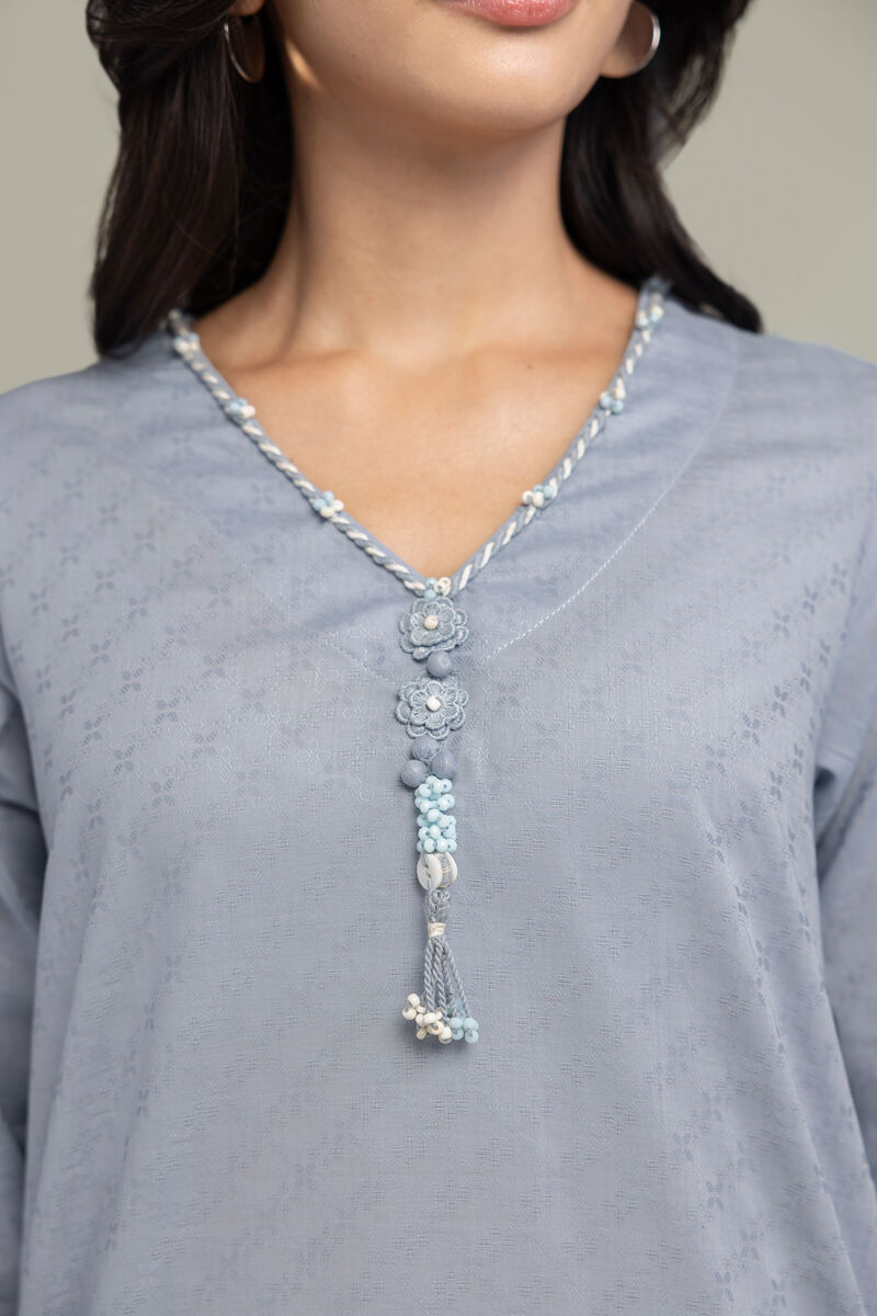 V-Neck Cotton Kurta