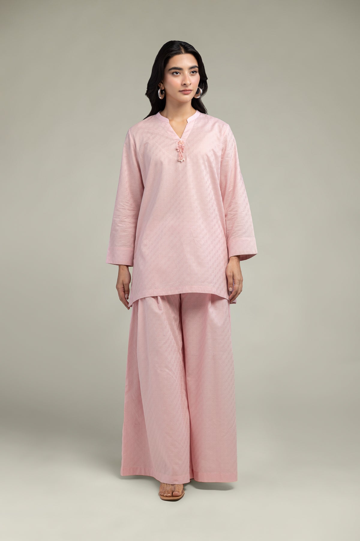 Pink Solid Pants