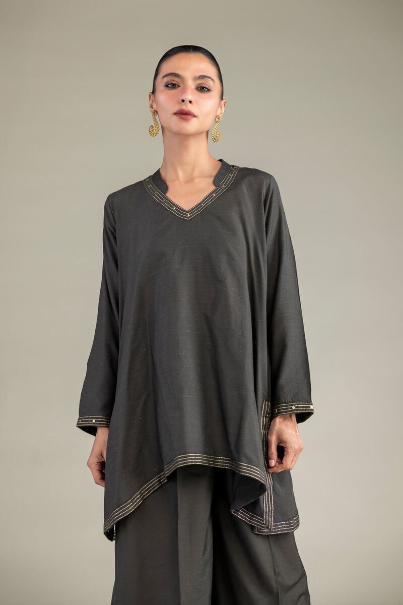 V-Neck Longline Kurta
