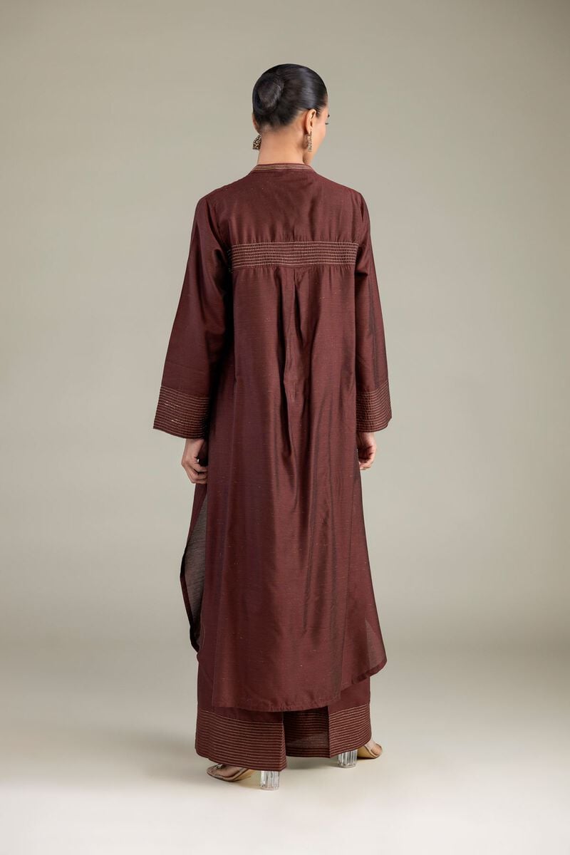 Brown V-Neck Kurta