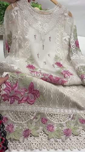Aneelas Party Wear Emb Organza 3pc [OR-06] [Dispatch Time 2.5 Months]