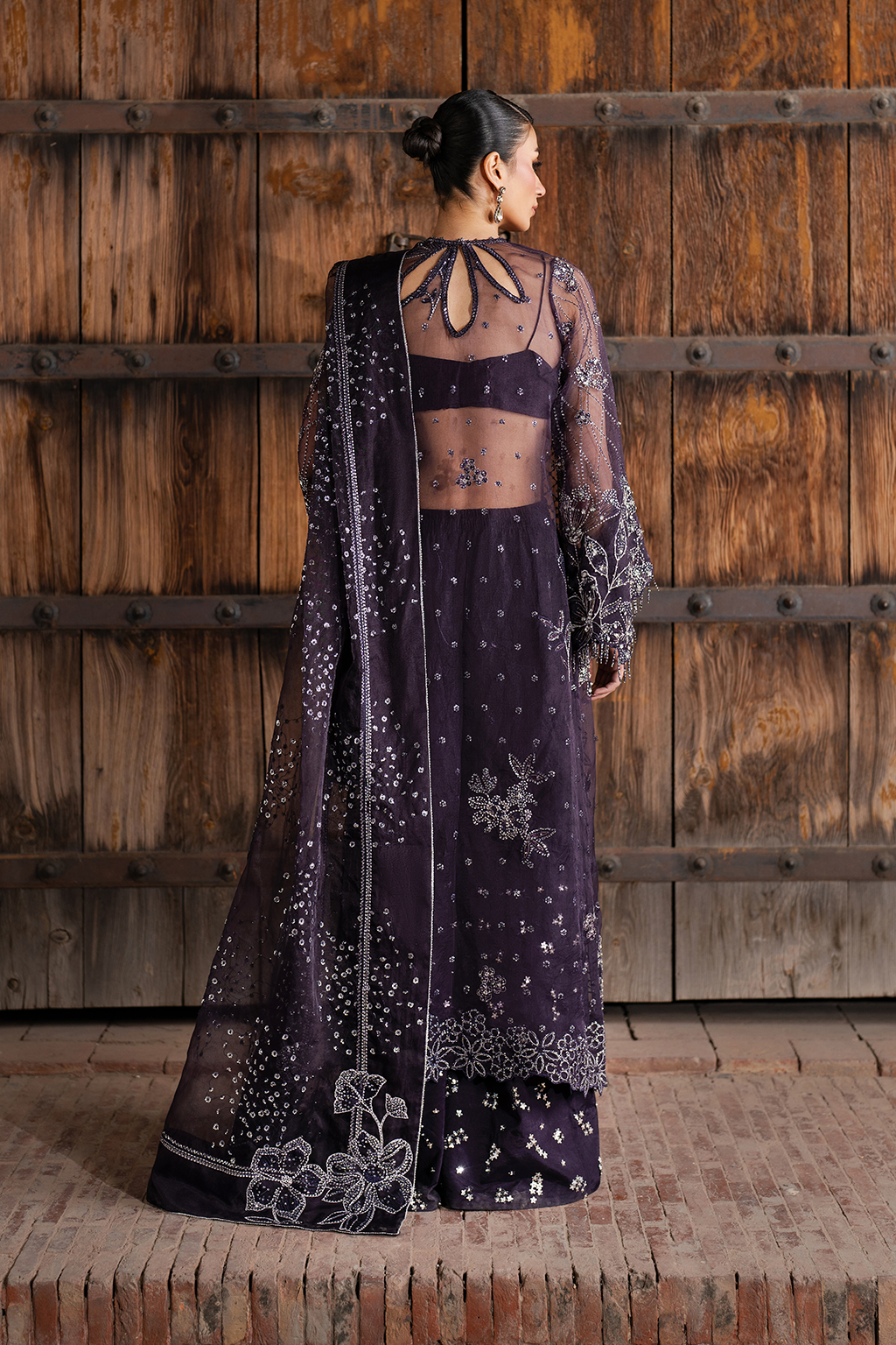 ILC-06 Embroidered Organza (Long Shirt With Azaar)