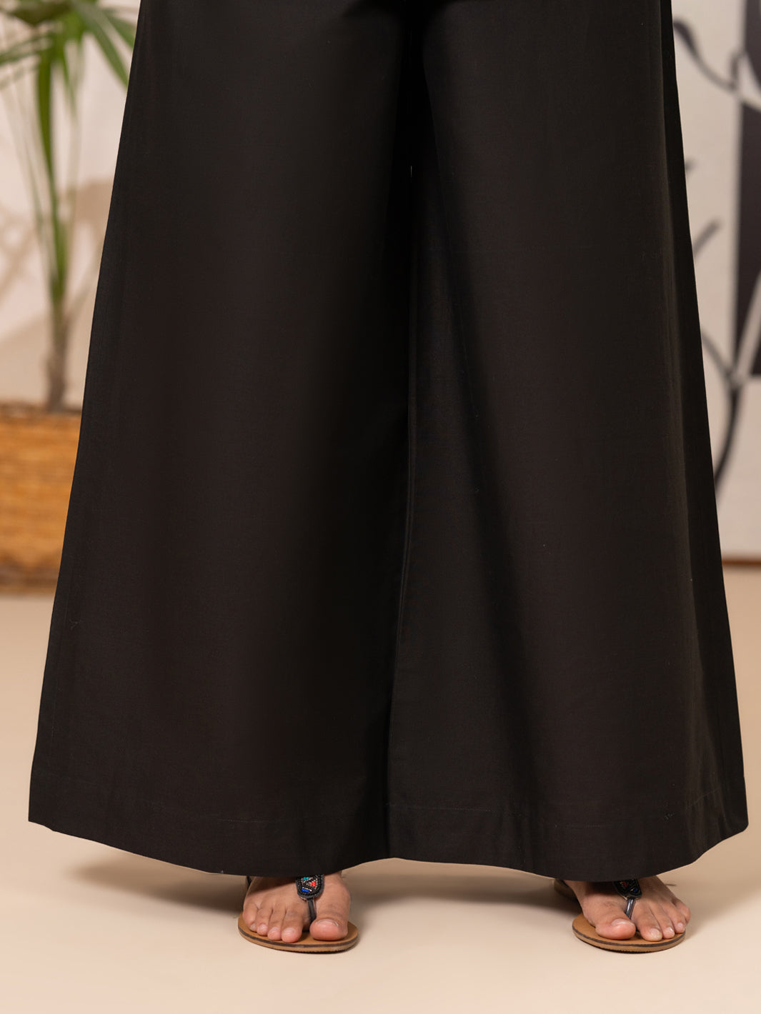 Black Cotton Lawn Trouser - AL-T-836