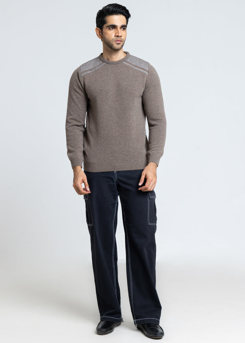 Wd-Smoke-Crew Neck Full Sleeves Sweater (857-14)