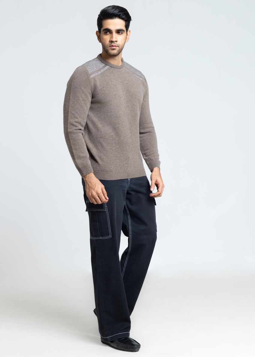 Wd-Smoke-Crew Neck Full Sleeves Sweater (857-14)