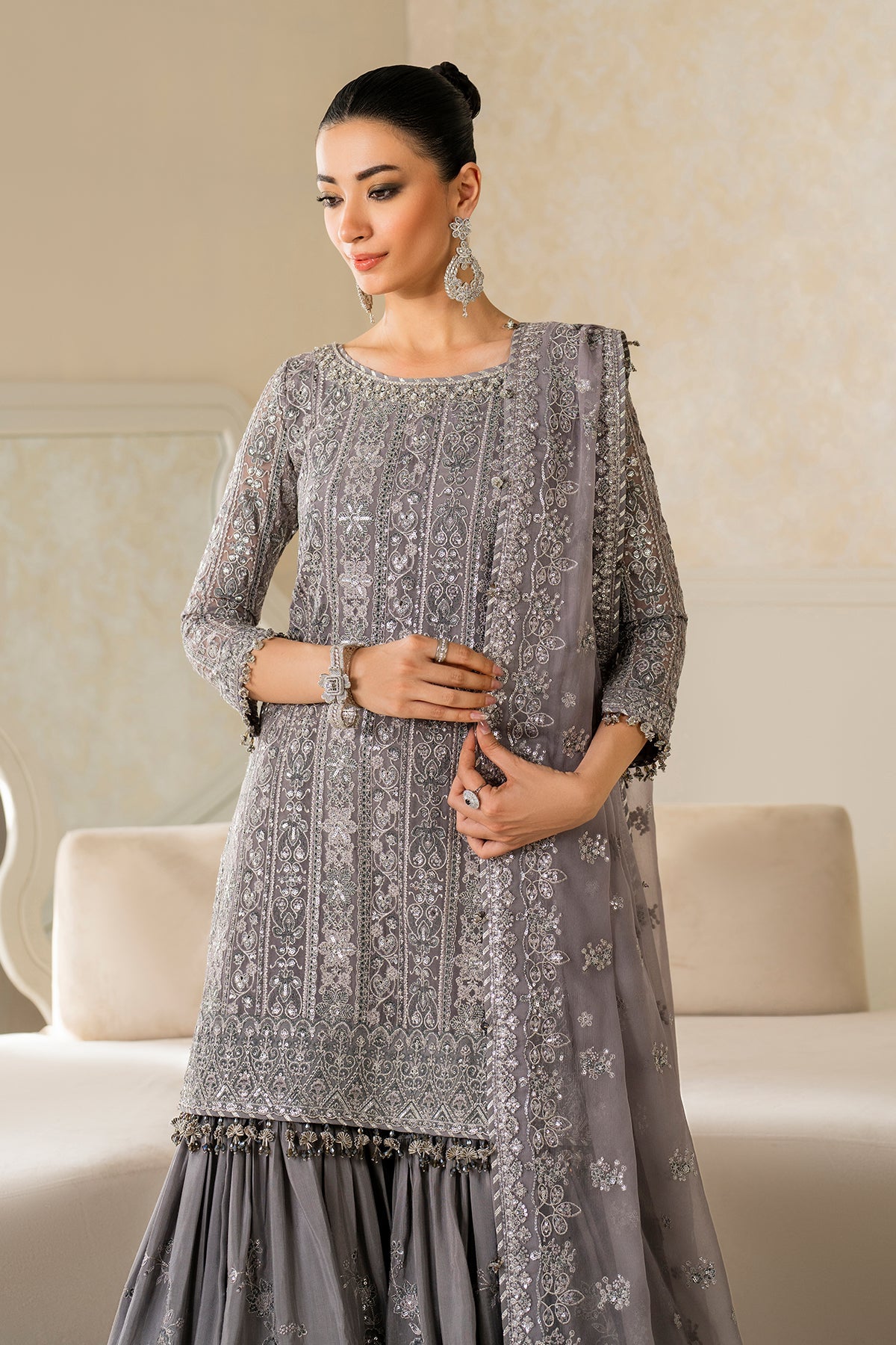 EMBROIDERED CHIFFON UF-4161