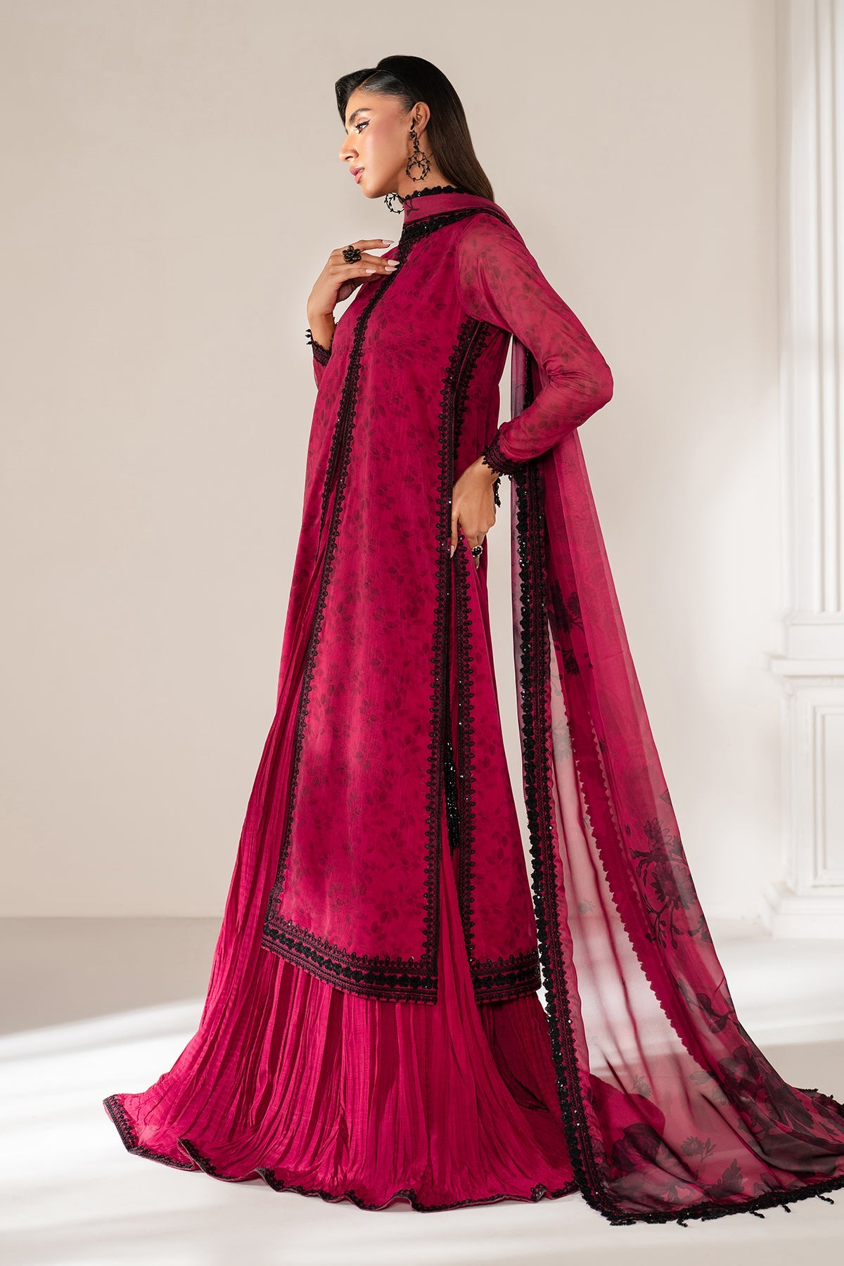 EMBROIDERED CHIFFON UF-4138