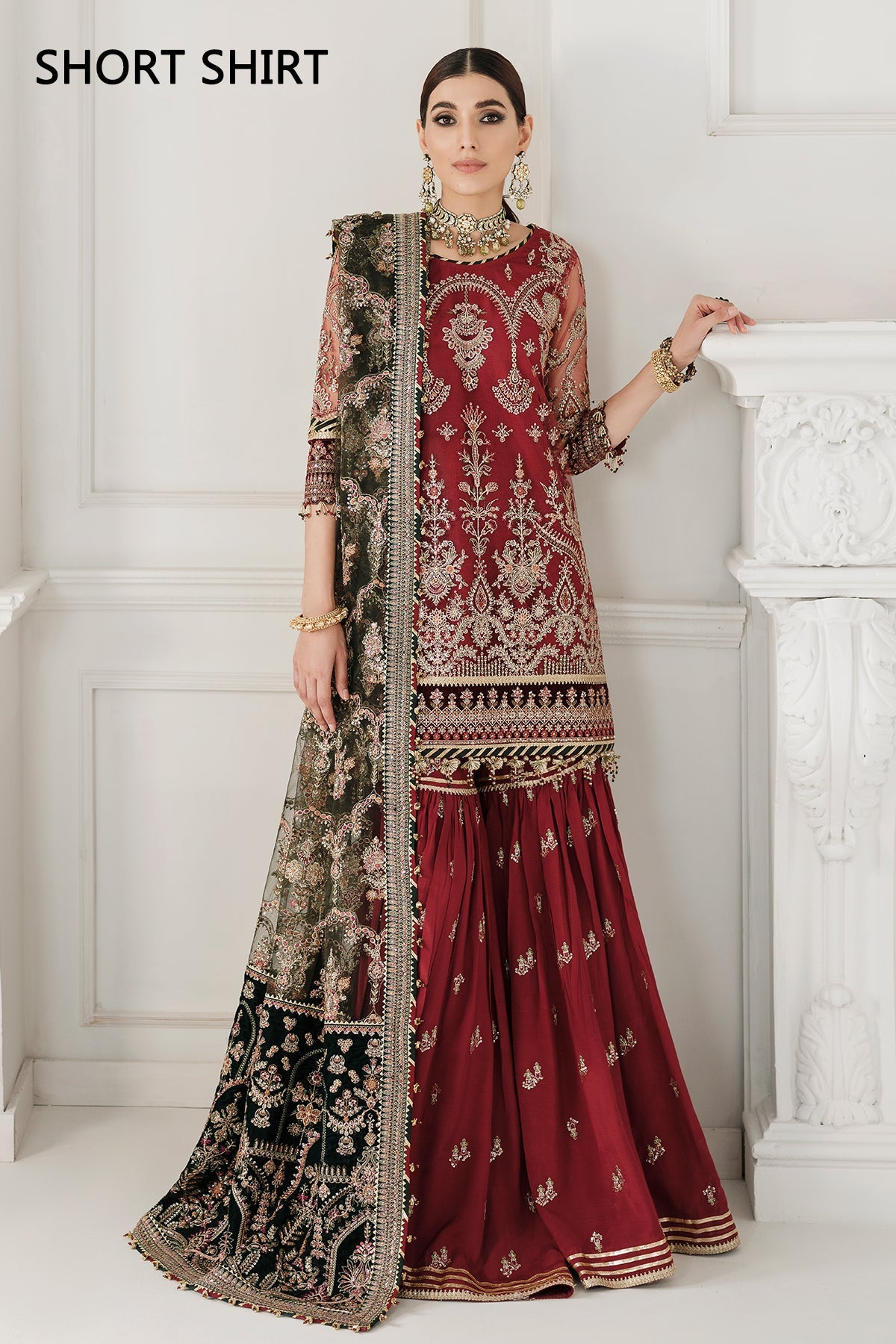 EMBROIDERED NET CH10-07 UNSTITCHED