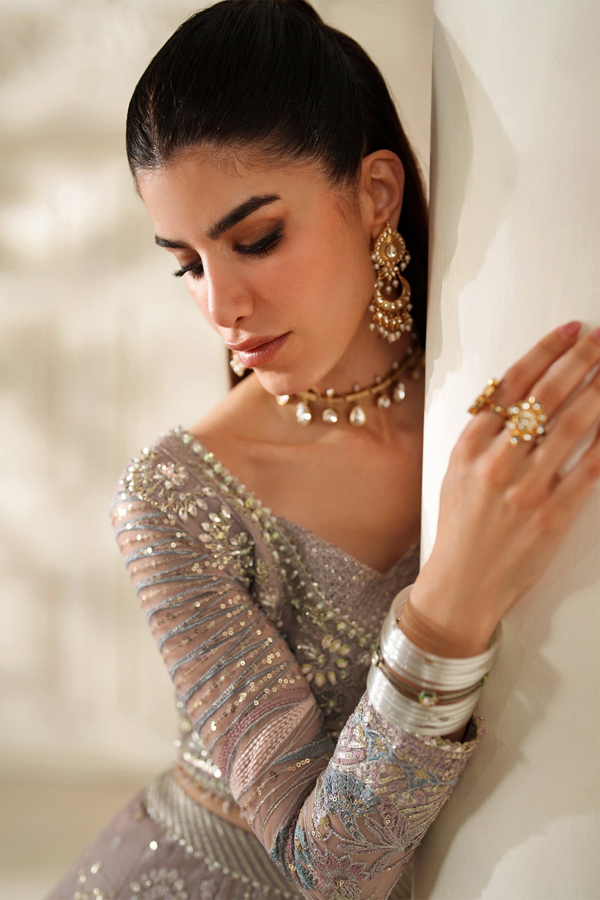 EMBROIDERED NET CH14-04 UNSTITCHED