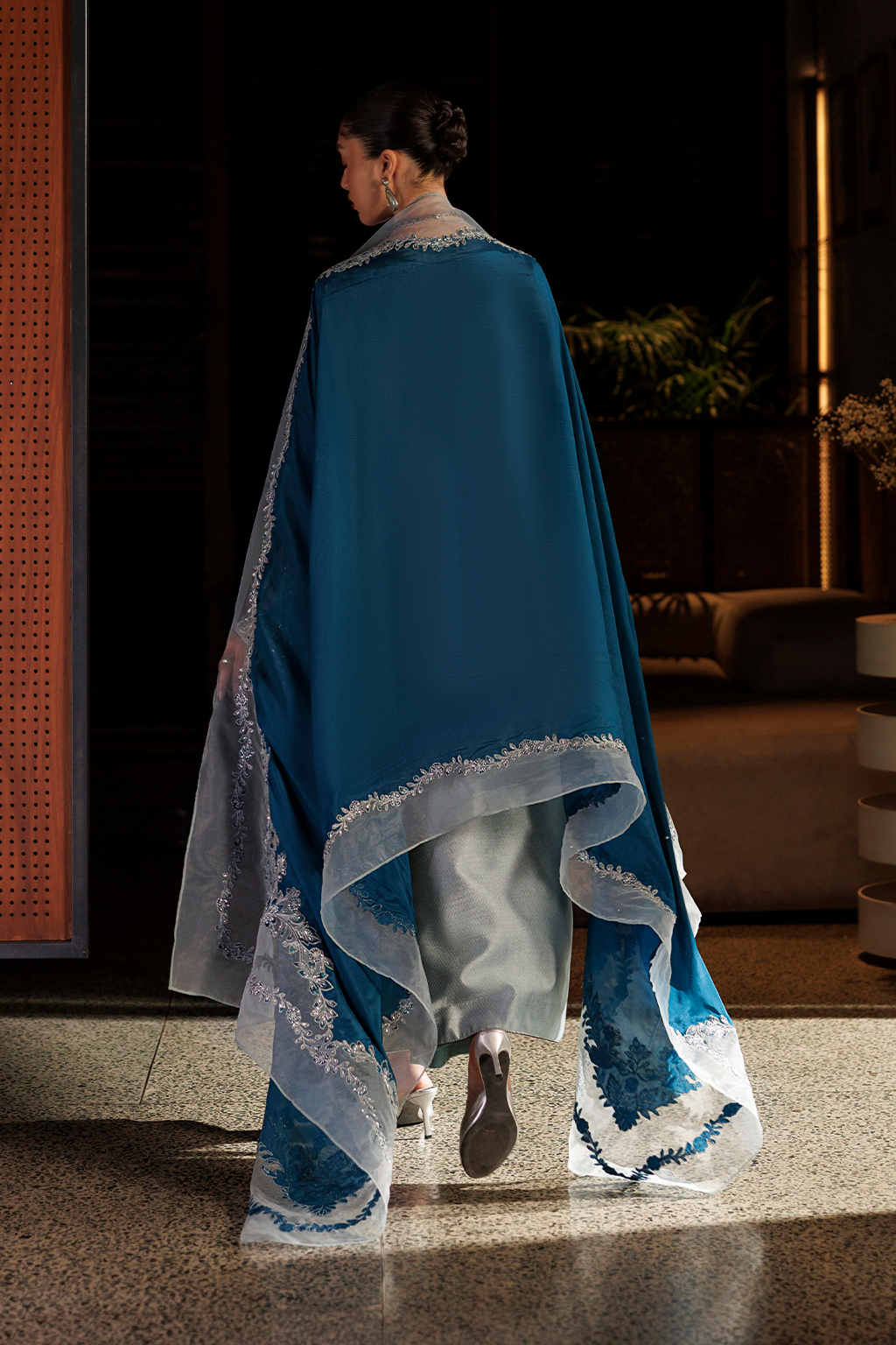 UE-717 Embroidered Jacquard Sheesha Silk