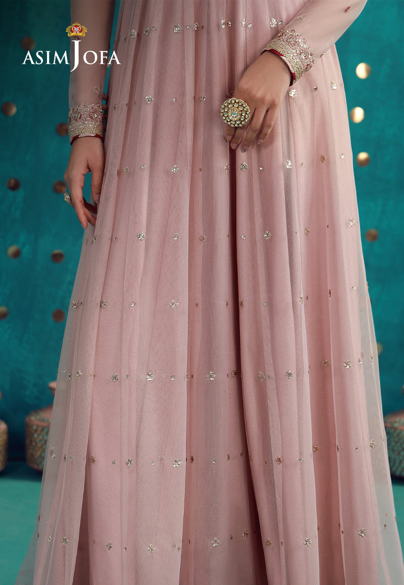 Ajulfb-07 Embroidered Poly Net Unstitched 2 Pcs