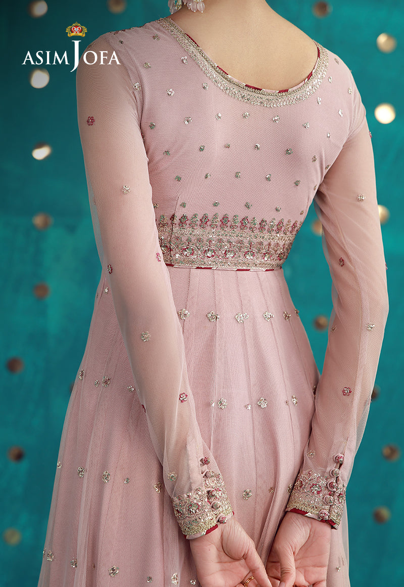 Ajulfb-07 Embroidered Poly Net Unstitched 2 Pcs