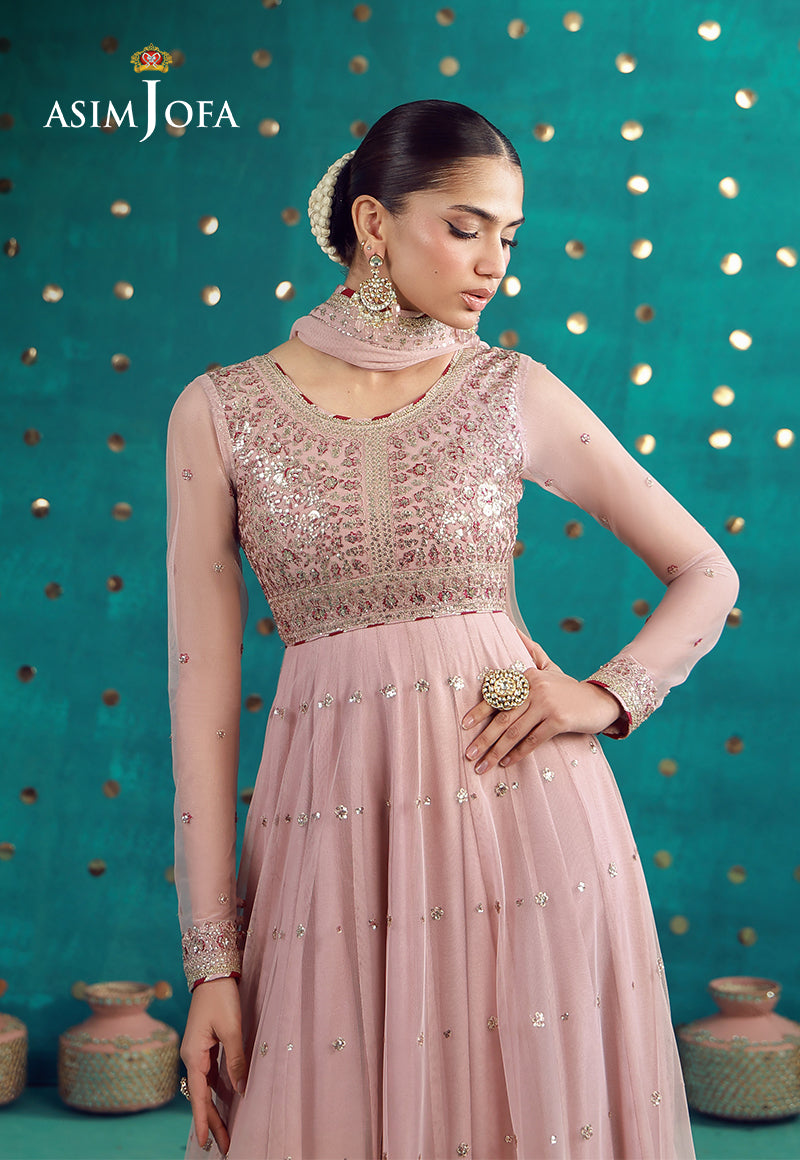 Ajulfb-07 Embroidered Poly Net Unstitched 2 Pcs