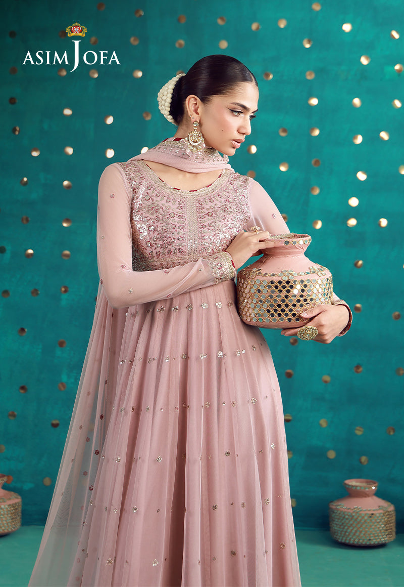 Ajulfb-07 Embroidered Poly Net Unstitched 2 Pcs
