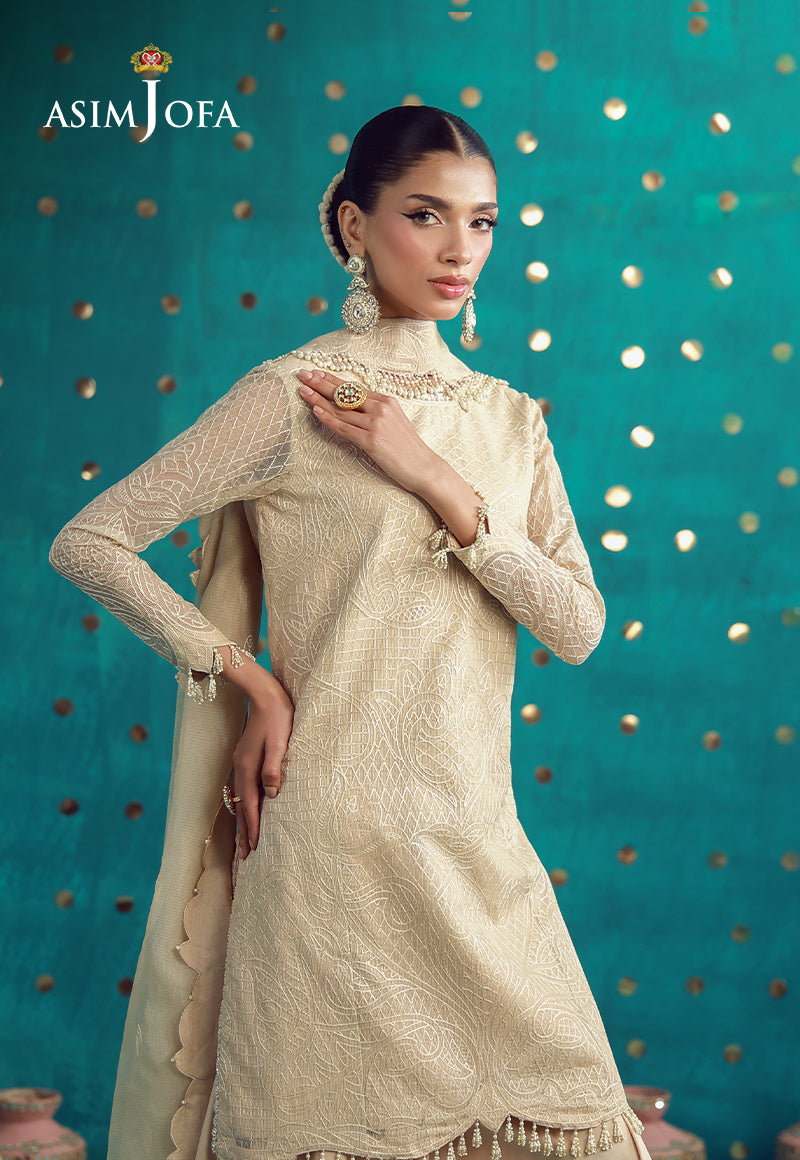 AJULFB-02 Embroidered Javeria Net Unstitched 3 Pcs