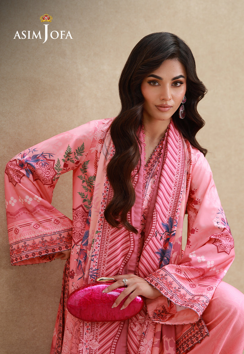 AJULSCD-09 Embroidered Crepe Silk Stitched 3 Pcs