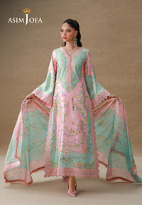 AJULSCD-03 Embroidered Charmeuse Silk Stitched 3 Pcs