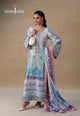 AJULSCD-06 Embroidered Charmeuse Silk Stitched 3 Pcs