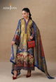 AJULSCD-01 Embroidered Charmeuse Silk Stitched 3 Pcs