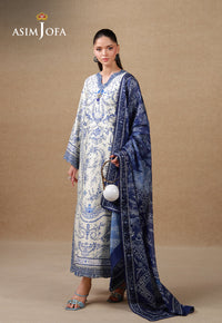 AJULSCD-05 Embroidered Charmeuse Silk Stitched 3 Pcs