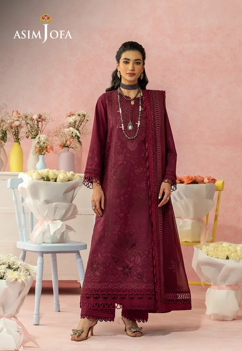 AJULW-12 Embroidered Lawn Unstitched 3 Pcs