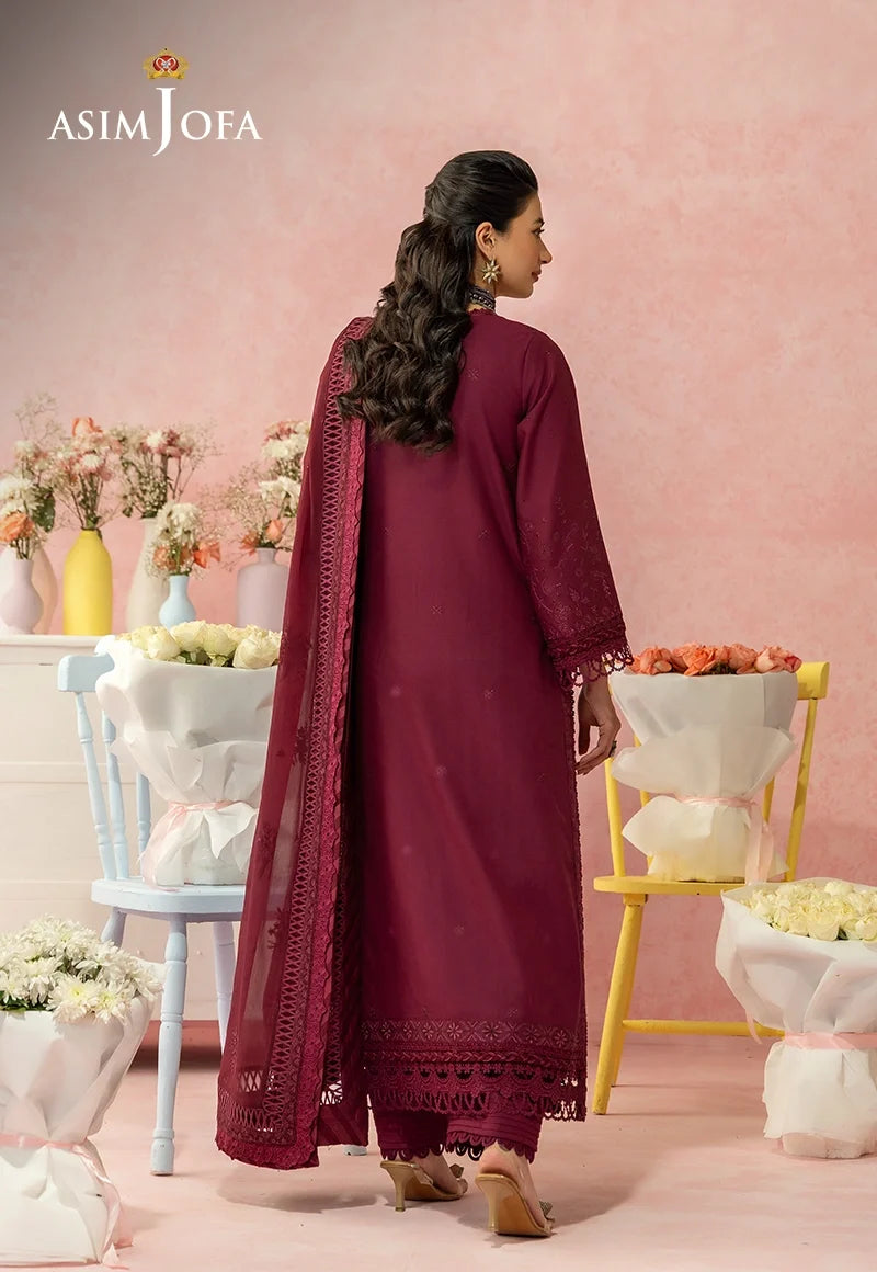 AJULW-12 Embroidered Lawn Unstitched 3 Pcs