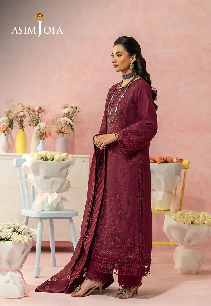AJULW-12 Embroidered Lawn Unstitched 3 Pcs