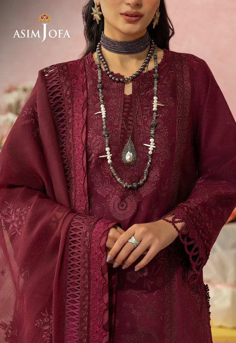 AJULW-12 Embroidered Lawn Unstitched 3 Pcs