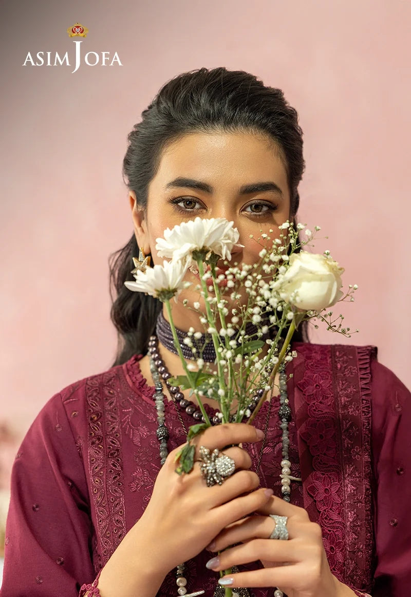 AJULW-12 Embroidered Lawn Unstitched 3 Pcs