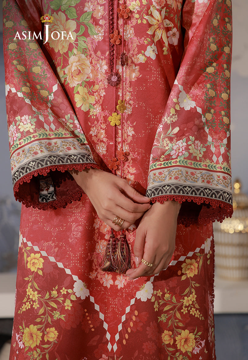 AJCS-03 Printed Charmeuse Silk Unstitched 3 Pcs