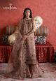 AJULND-12 Embroidered Zari Check Net Stitched 3 Pcs