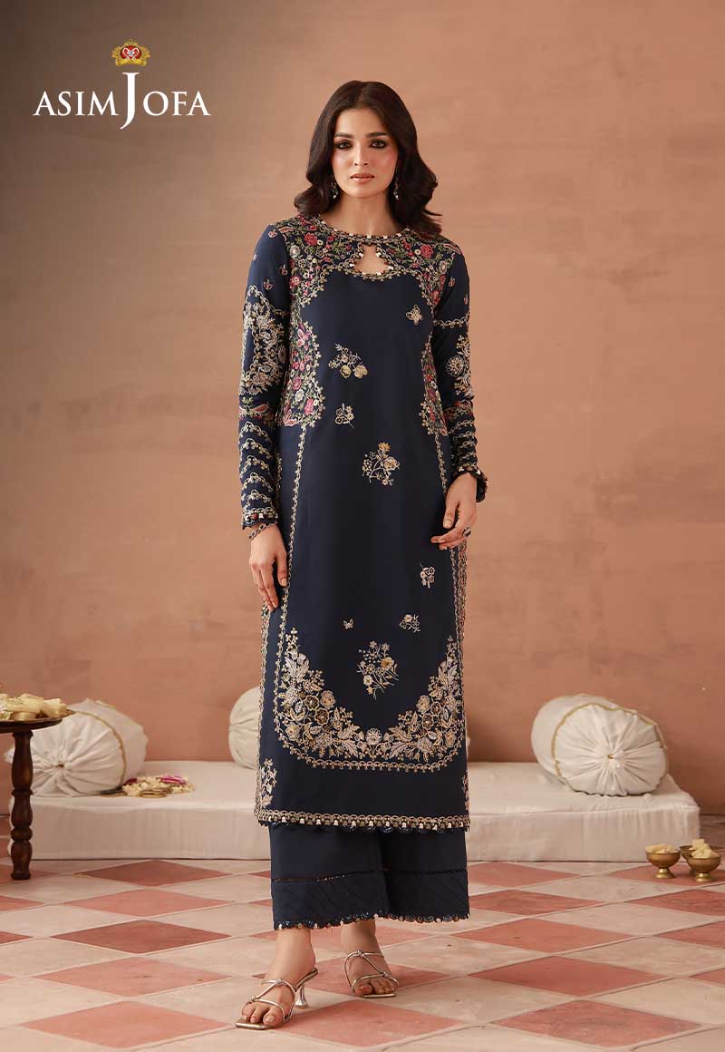 AJULFH-06 Embroidered Twisted Silk Unstitched 2 Pcs