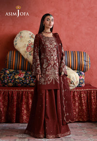 AJULND-11 Embroidered Two Toned Cotton Silk Stitched 3 Pcs