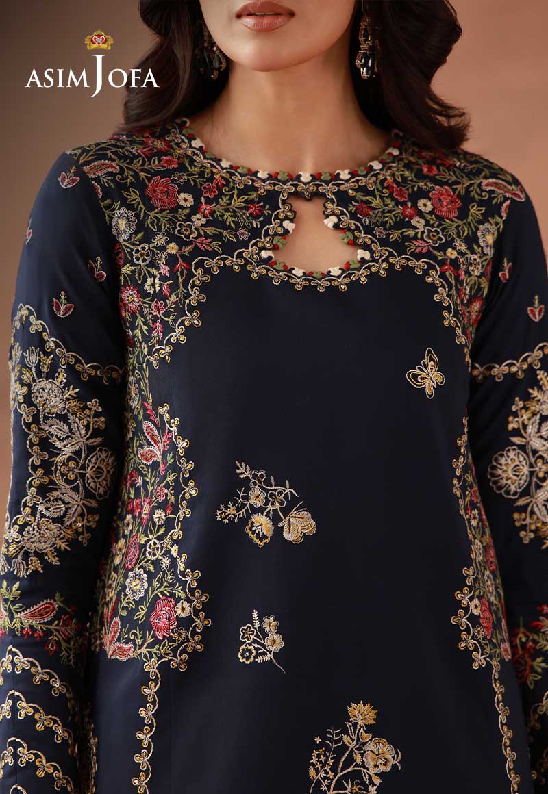 AJULFH-06 Embroidered Twisted Silk Unstitched 2 Pcs