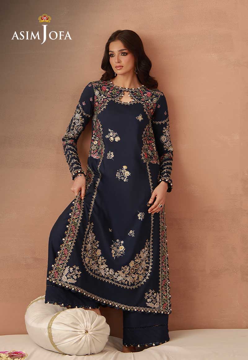 AJULFH-06 Embroidered Twisted Silk Unstitched 2 Pcs