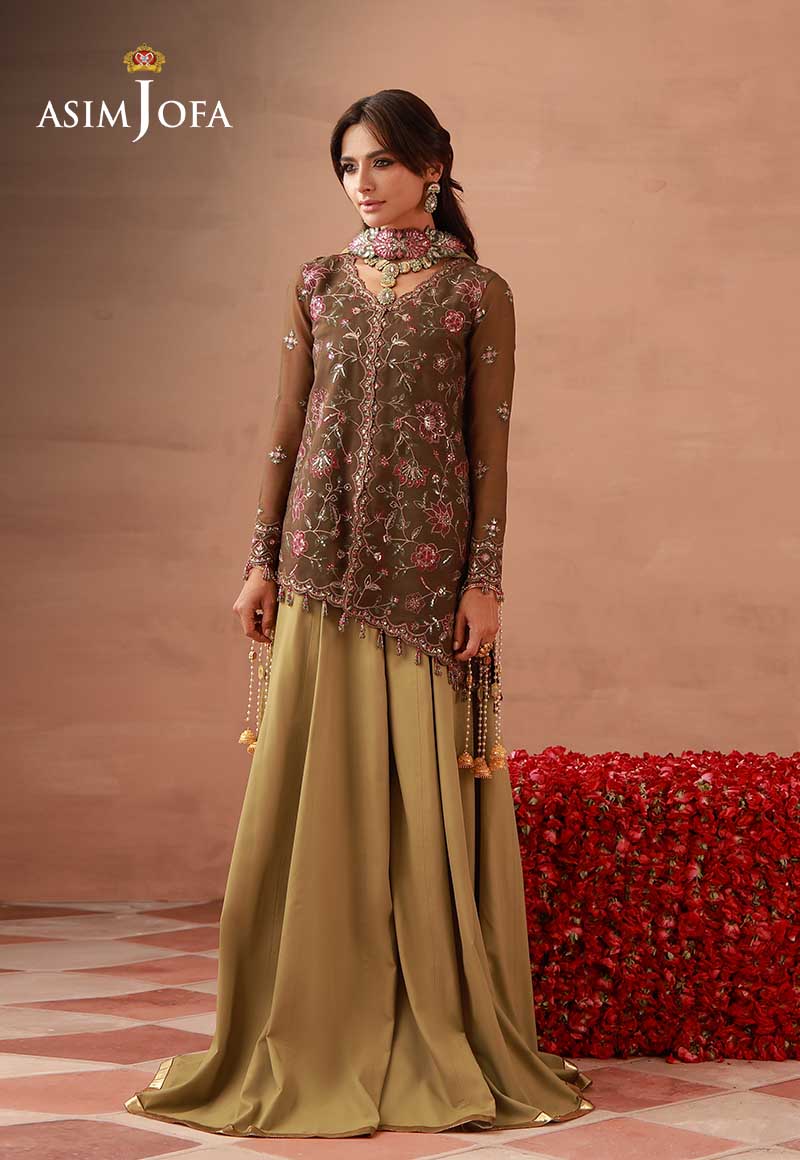 AJULFH-04 Embroidered Chiffon Unstitched 3 Pcs