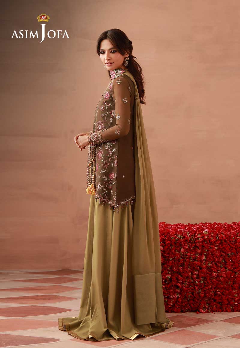 AJULFH-04 Embroidered Chiffon Unstitched 3 Pcs
