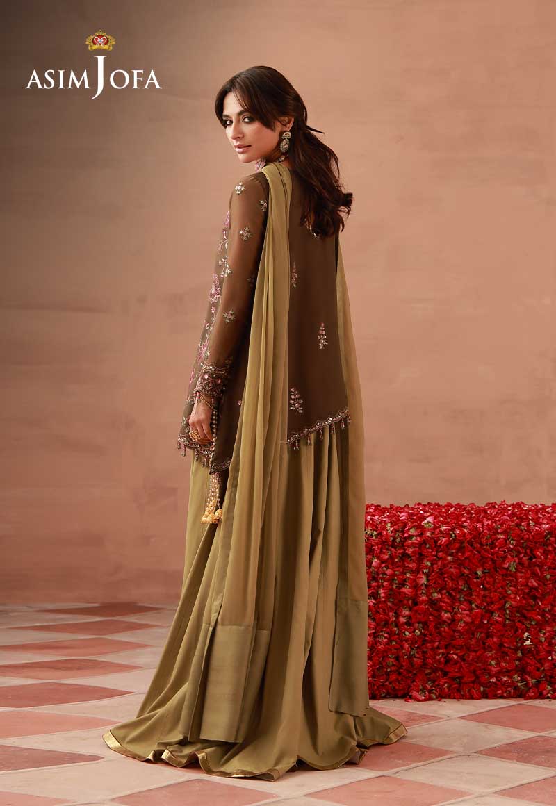 AJULFH-04 Embroidered Chiffon Unstitched 3 Pcs