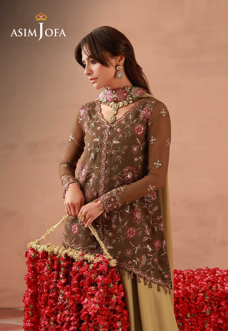 AJULFH-04 Embroidered Chiffon Unstitched 3 Pcs