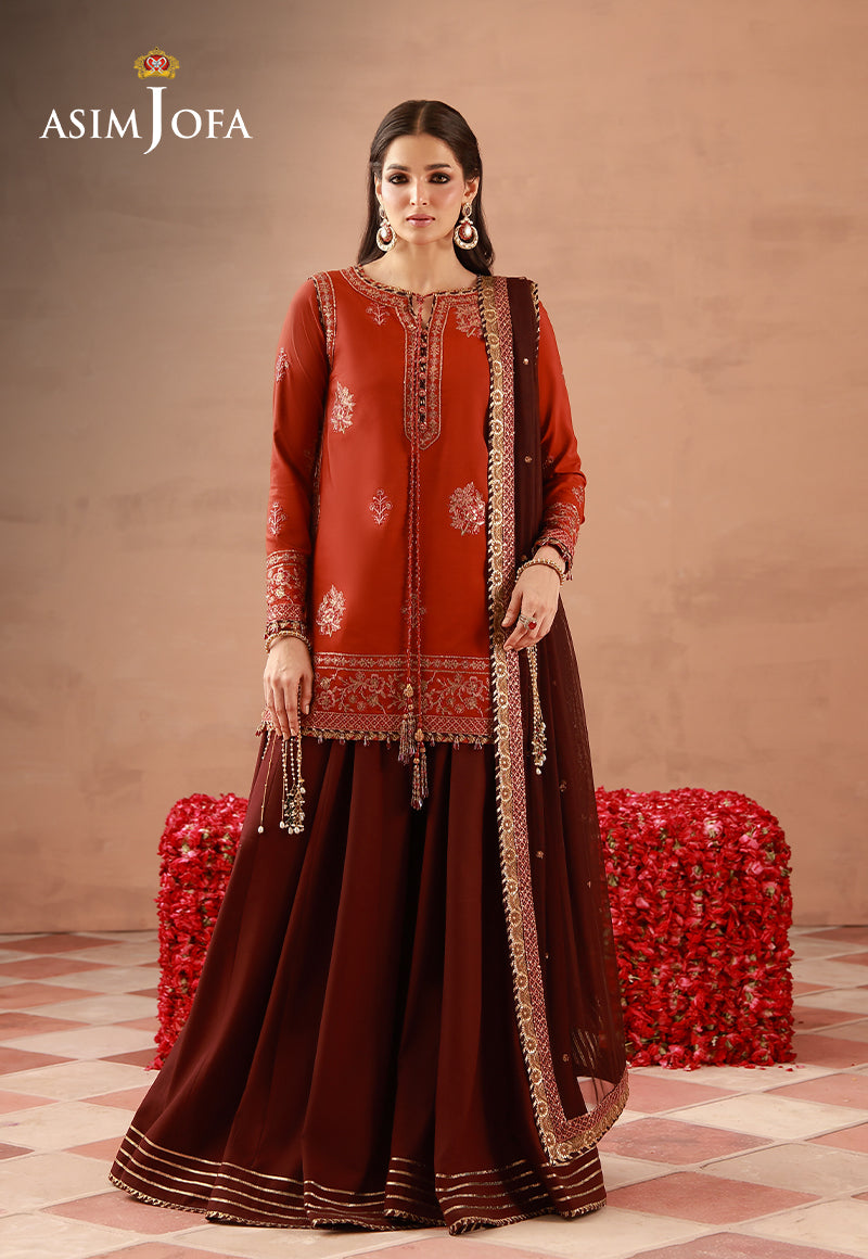 AJULFH-03 Embroidered Twisted Silk Unstitched 3 Pcs