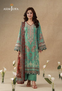 AJUBEP-05 Printed Embroidered Cambric Unstitched 3 Pcs