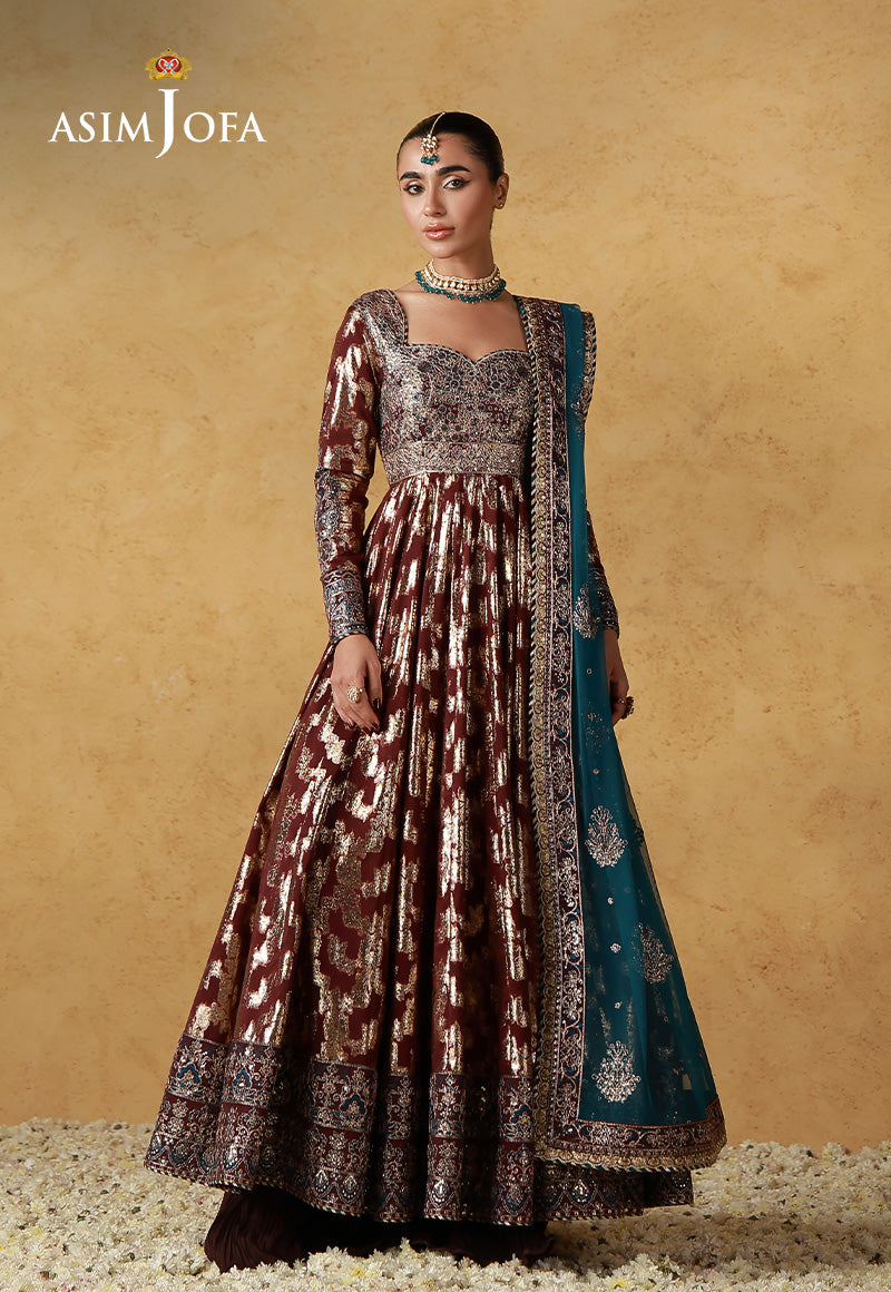 AJULND-18 Embroidered Banarasi Stitched 3 Pcs
