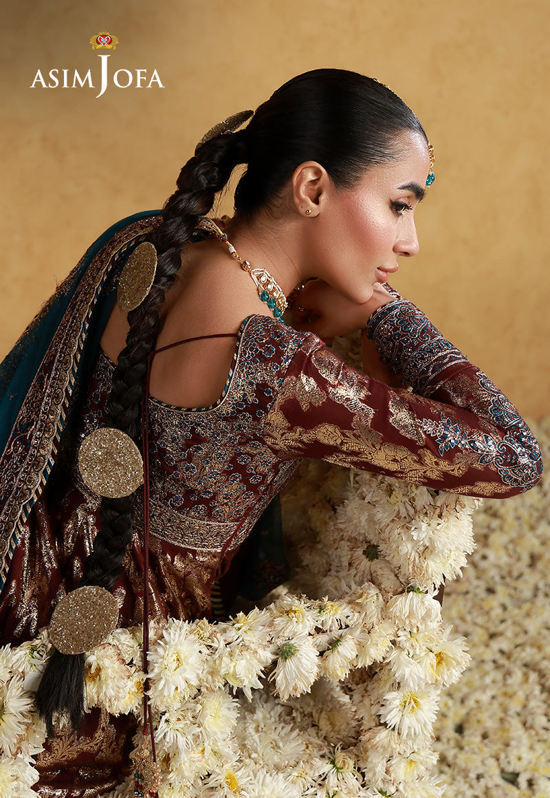 AJULND-18 Embroidered Banarasi Stitched 3 Pcs