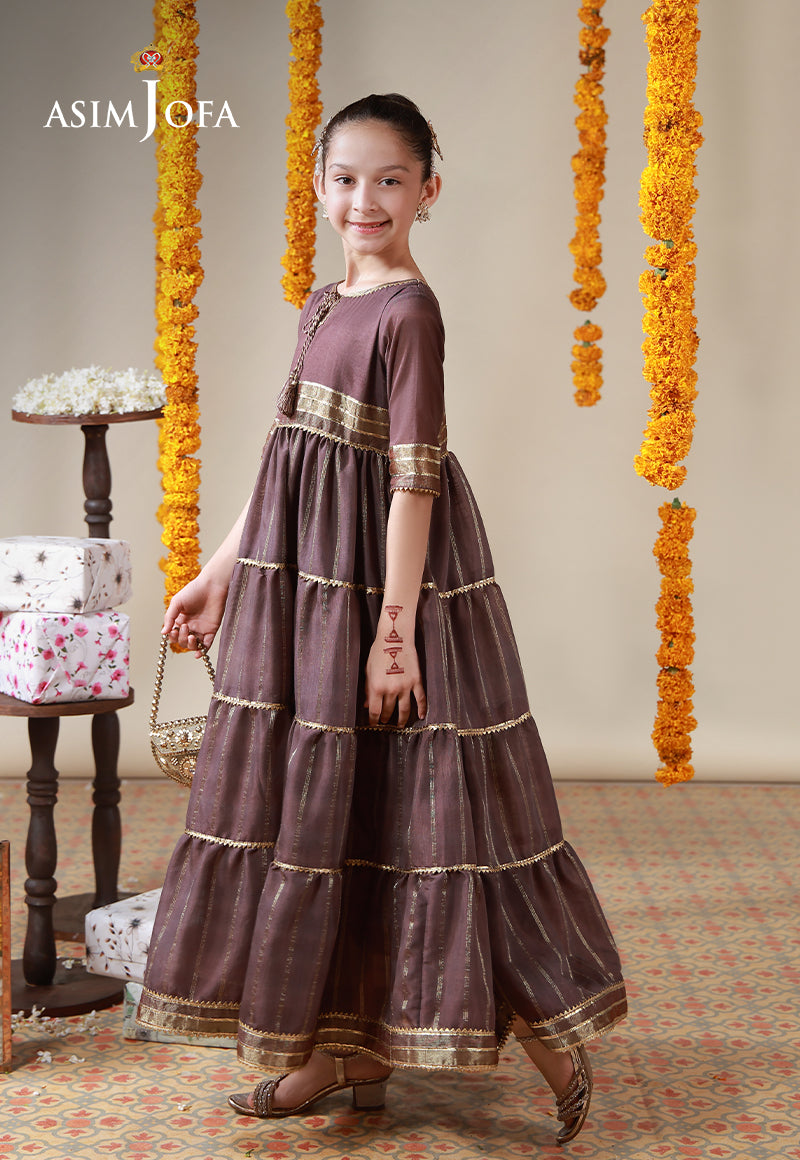 Ajkl-06 Zari Lines Yarn Dyed Stitched 1 Pc
